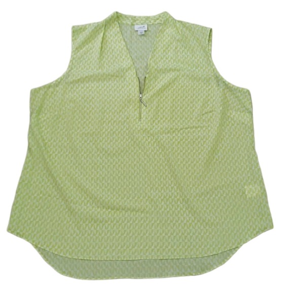 Jaclyn Smith Tops - Jaclyn Smith Green Zippered Top